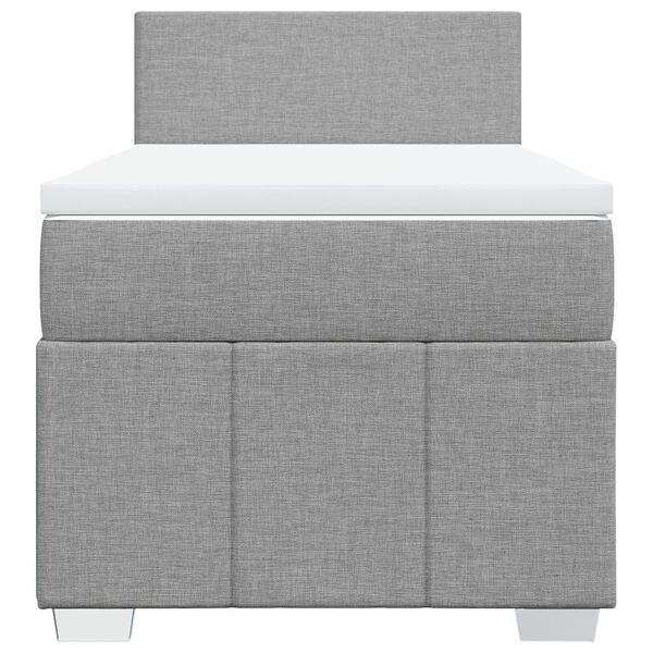 vidaXL Boxspringbett mit Matratze Hellgrau 90x200 cm Stoff