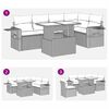 vidaXL 6-tlg. Garten-Sofagarnitur mit Kissen Beige Poly Rattan