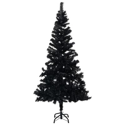 vidaXL Künstlicher Weihnachtsbaum Beleuchtung & Kugeln Schwarz 120 cm