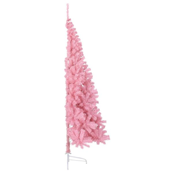 vidaXL Künstlicher Halb-Weihnachtsbaum mit Ständer Rosa 210 cm PVC