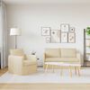 vidaXL Sofa 140cm 2 pcs Creme Metall