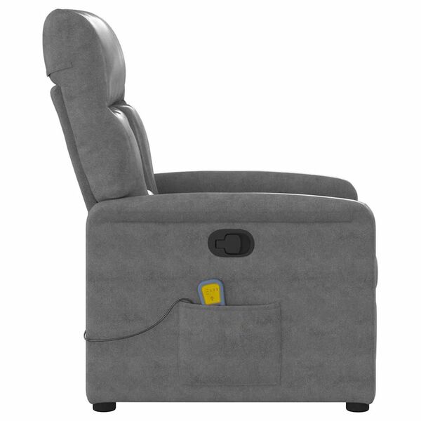 vidaXL Massagesessel Dunkelgrau Mikrofasergewebe