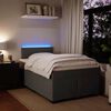 vidaXL Boxspringbett mit Matratze Dunkelgrau 120x200 cm Samt