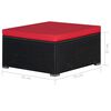 vidaXL 9-tlg. Garten-Sofagarnitur mit Kissen Rot Poly Rattan