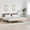 vidaXL Bettrahmen mit Kopfteil Taupe 200 x 200 cm Massives Kiefernholz
