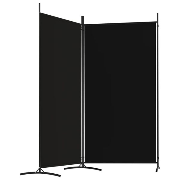 vidaXL 2-tlg. Paravent Schwarz 175x180 cm Stoff