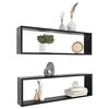 vidaXL W&uuml;rfelregale 2 Stk. Schwarz 100x15x30 cm Holzwerkstoff