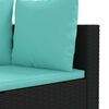 vidaXL 10-tlg. Garten-Sofagarnitur mit Kissen Schwarz Poly Rattan