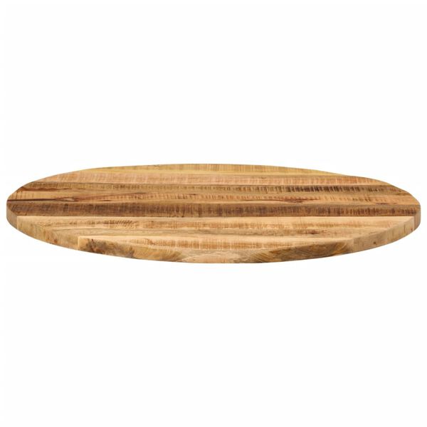 vidaXL Tischplatte &Oslash; 90x2,5 cm Rund Raues Massives Mangoholz