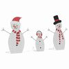 vidaXL Beleuchtete Schneemann Familie 3 pcs Warmes Wei&szlig; Polyester