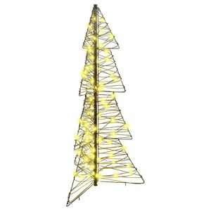 vidaXL Weihnachtsbaum 100 LEDs Warmes Wei&szlig; 120 cm Rattan
