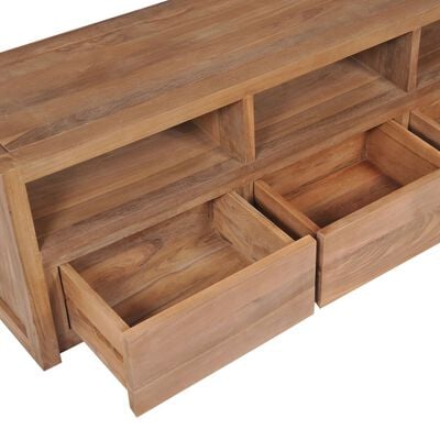 vidaXL TV-Schrank Massivholz Teak Natur 120×30×40 cm