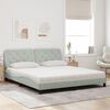 vidaXL Bett mit Matratze Hellgrau 180x200 cm Samt