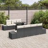 vidaXL Sofa Set mit Kissen 8 pcs Schwarz und Creme Poly-Rattan