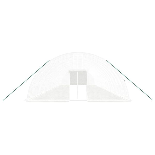 vidaXL Gew&auml;chshaus mit Stahlrahmen Wei&szlig; 120 m&sup2; 20x6x2,85 m