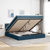 vidaXL Ottoman-Bett mit Matratze Dunkelblau 200x200 cm Samt