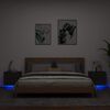 vidaXL Wand-Nachttische mit LED-Leuchten 2 Stk. Schwarz