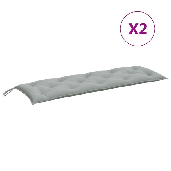 vidaXL Gartenbank-Auflagen 2 Stk. Melange Hellgrau 150x50x7 cm Stoff