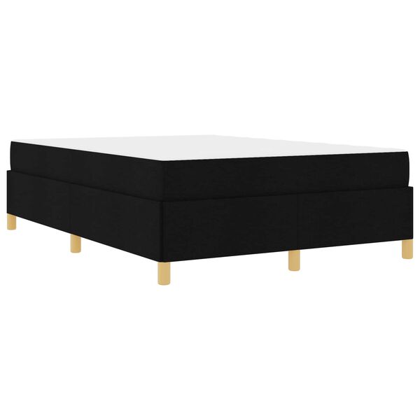 vidaXL Bettrahmen mit Matratze Schwarz 140 x 190 cm Stoff