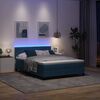 vidaXL LED Boxspringbett mit Matratze Dunkelblau 160 x 200 cm Samt