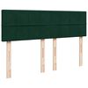 vidaXL Boxspringbett mit Matratze Dunkelgr&uuml;n 160x200 cm Samt