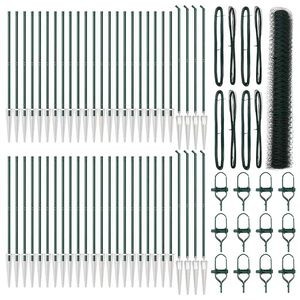 vidaXL Sechseckzaun mit Pfosten 100 x 1,4 m PVC-beschichteter Stahl