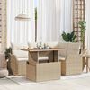 vidaXL Garten-Sofa-Set mit Speicher 5 pcs Beige Poly Rattan