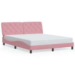 vidaXL Bettgestell ohne Matratze Rosa 160x200 cm Samt