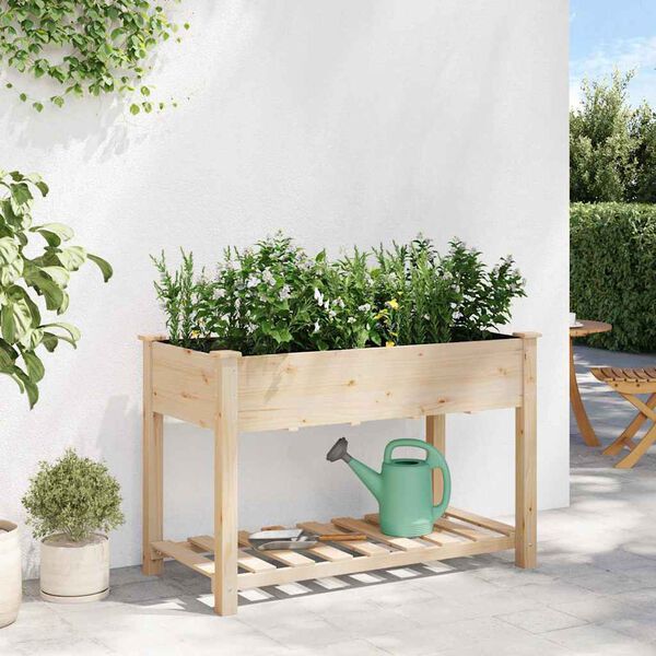 vidaXL Garten-Pflanzgef&auml;&szlig; mit Regal Beige 115 x 59 x 76,5 cm