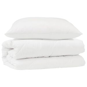 vidaXL Bettdecken Set mit Kissen 2 pcs Wei&szlig; Mikrofaser