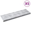 vidaXL Treppe Tritt 5 stk. 60 x 18 x 2,5 cm Silber Aluminium