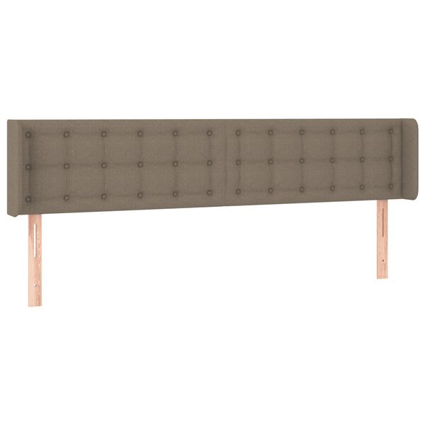 vidaXL LED Kopfteil Taupe 203x16x78/88 cm Stoff