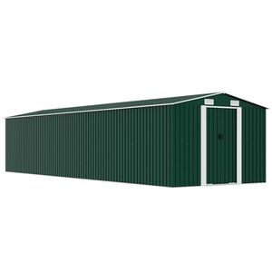 vidaXL Ger&auml;tehaus Gr&uuml;n 257x779x181 cm Verzinkter Stahl