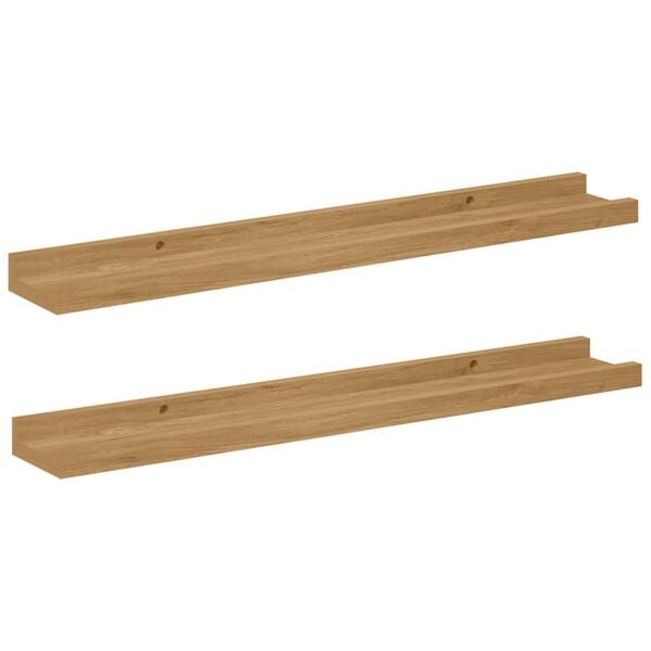 vidaXL Wandregal mit Regal 2 pcs Braun 60 x 9 x 3 cm Holzwerkstoff