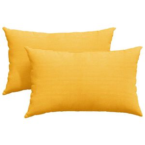 vidaXL Sofakissen 2 St&uuml;ck Helles Gelb 50 x 30 cm Cordstoff