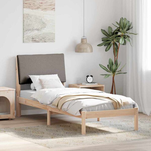 vidaXL Bettgestell Braun und Taupe 80 x 200 cm Massivholz Kiefer