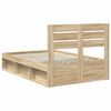 vidaXL Bettrahmen Sonoma-Eiche 135 x 190 cm Massives Kiefernholz