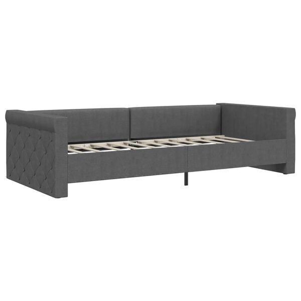 vidaXL Tagesbett mit Matratze USB Dunkelgrau Stoff 90x200 cm