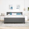 vidaXL LED Boxspringbett Hellgrau und Wei&szlig; 180 x 200 cm Cordstoff