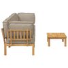vidaXL Sofa Set mit Kissen Uni 4 pcs Taupe Massivholz Akazie
