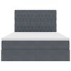 vidaXL Bett mit Stauraum und LED Dunkelgrau 140 x 190 cm Samt
