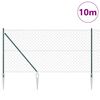 vidaXL Zaunpfosten Gr&uuml;n 10 x 1,2 m (60 x 60 mm Gitter) Stahl und PVC