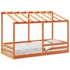 vidaXL Kinderbett mit Dach Wachsbraun 80x200 cm Massivholz Kiefer