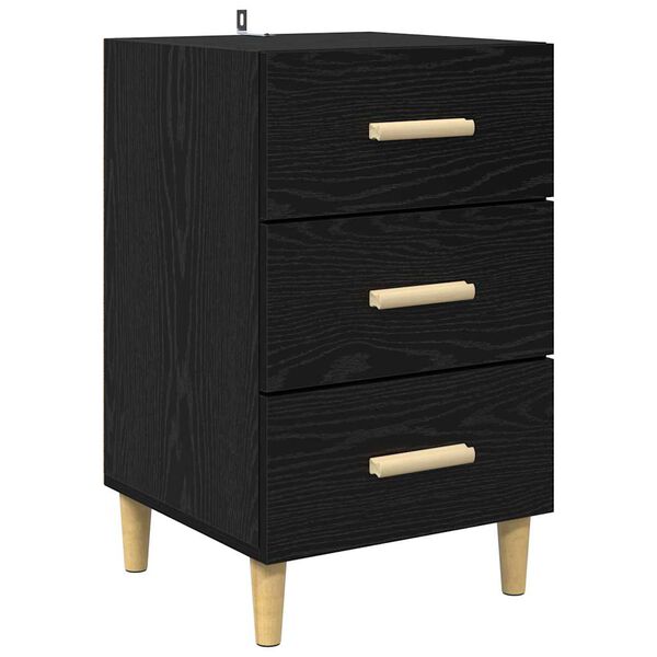 vidaXL Nachttisch Schwarz Eichen-Optik 40 x 40 x 66 cm Holzwerkstoff
