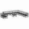 vidaXL Gartensofa-set mit Kissen 12 pcs Schwarz Aluminium