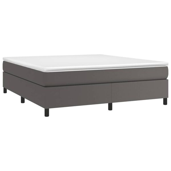 vidaXL Boxspringbettgestell Grau 160x200 cm Kunstleder