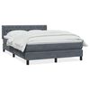 vidaXL Boxspringbett mit Matratze Dunkelgrau 140x210 cm Samt
