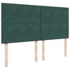 vidaXL Boxspringbett mit Matratze Dunkelgr&uuml;n 180x200 cm Samt