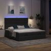 vidaXL Ottoman-Bett mit Matratzen & LEDs Schwarz 180x200 cm Stoff