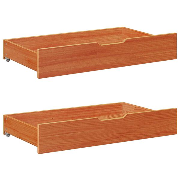 vidaXL Tagesbett mit Kopfteil 3 pcs Wachsbraun Massivholz Kiefer